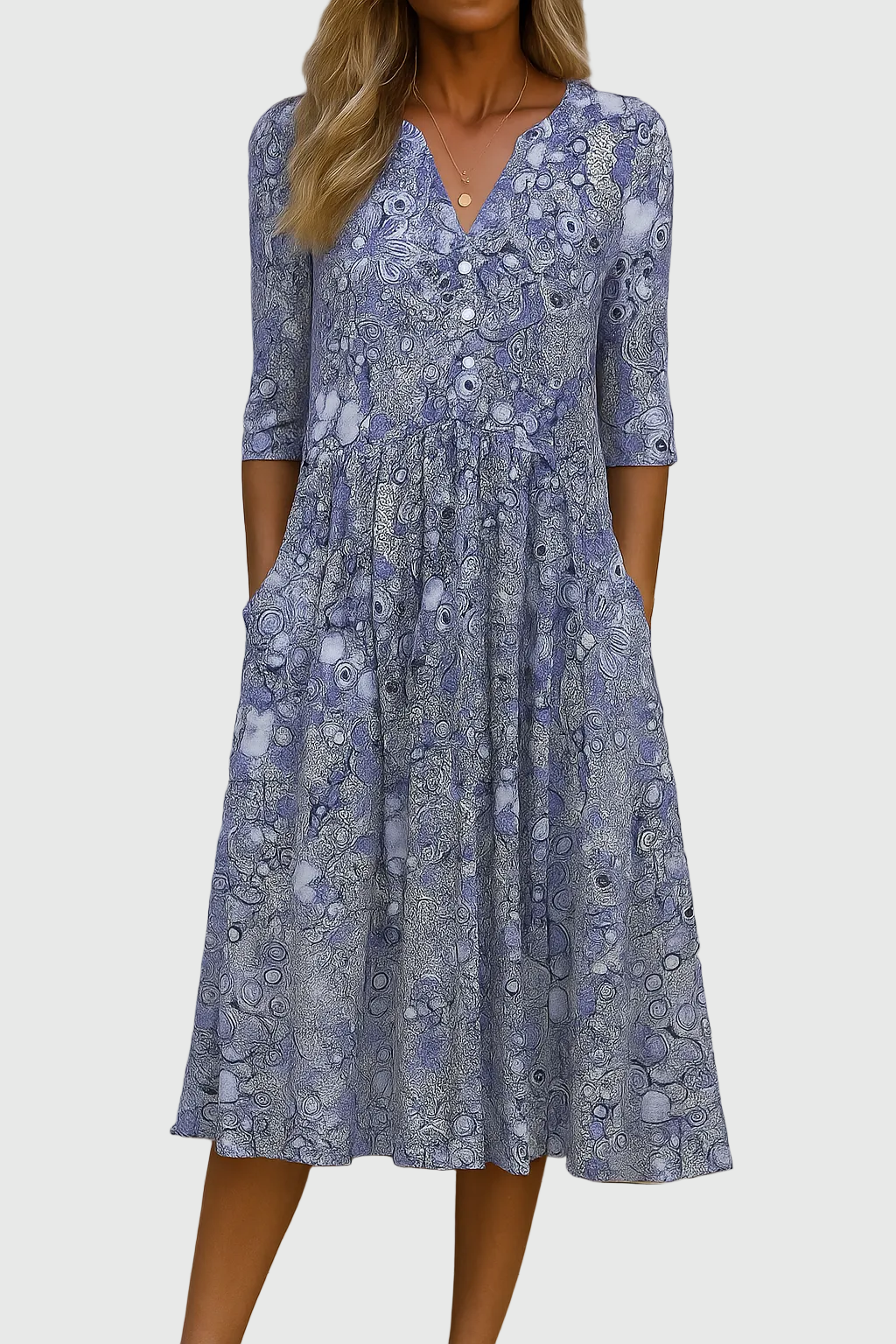 Harlow | Elegante vestido midi de cuello en V